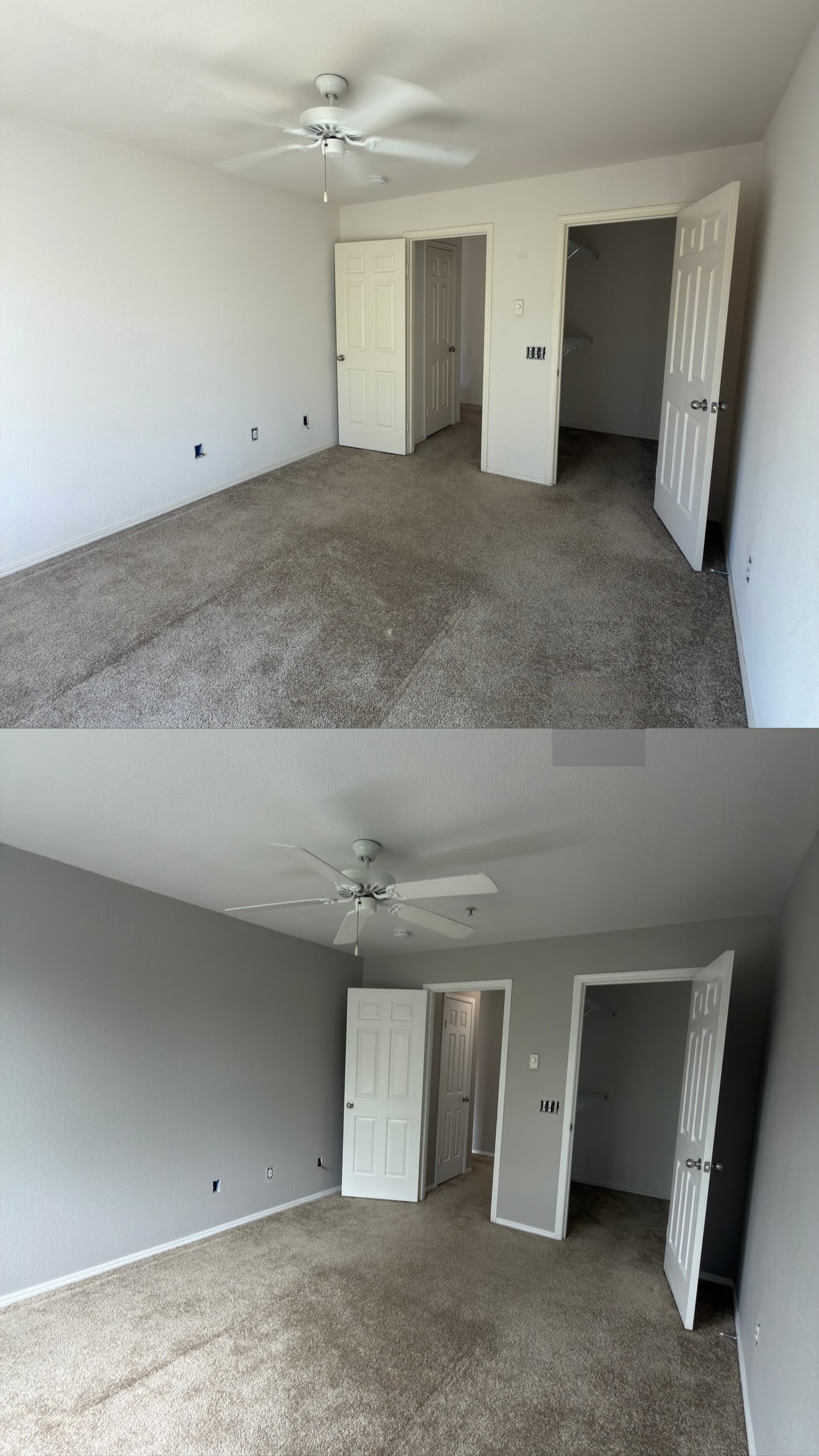 Bedroom before and after repaint